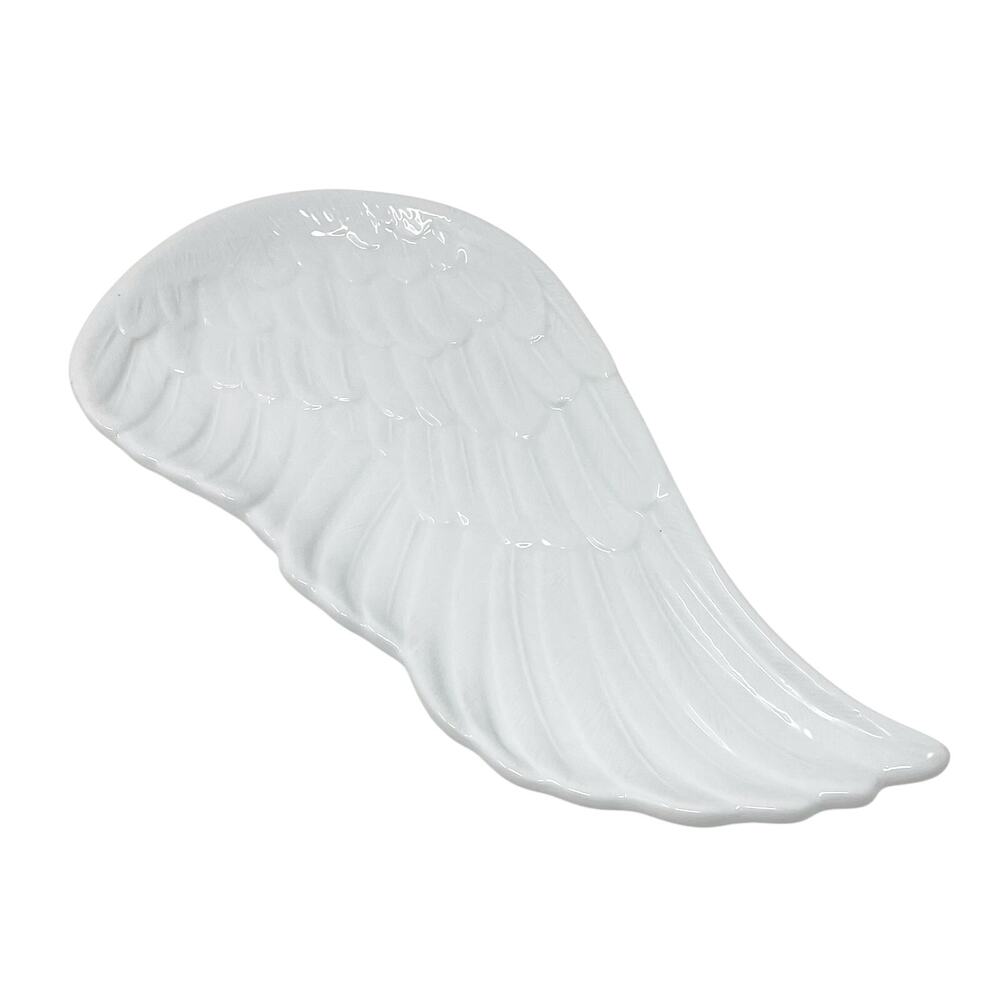 St. Nicholas Square Ceramic White Angel Wing Dish 12" Spirit of the Season Candy